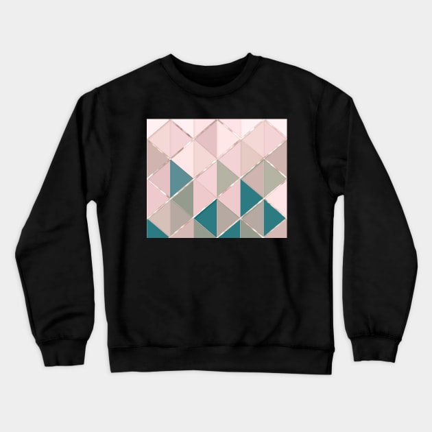 Soft pastel geometry with metallic lines Crewneck Sweatshirt by CreaKat